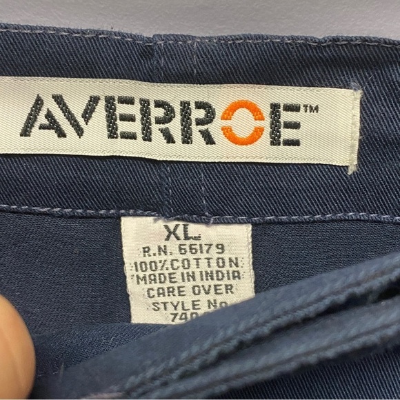 Vintage 90s Averroe Wrap skirt navy 100% cotton womens xl - Picture 4 of 4